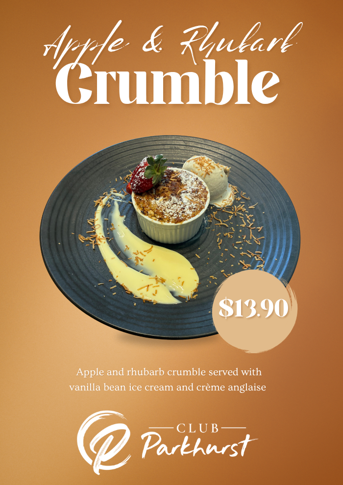 Dessert Special - Apple and Rhubarb Crumble - Club Parkhurst (700 x 990 px)